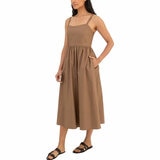 Wellworn Ladies Poplin Dress in Brown