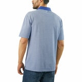 Jachs Mens Lightweight Knit Oxford Polo Shirt in Blue