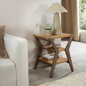 Bentley Designs Kristen Light Oak Lamp Table