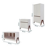 Tutti Bambini Fuori 4 Piece Nursery Set, Sand & Walnut Finish