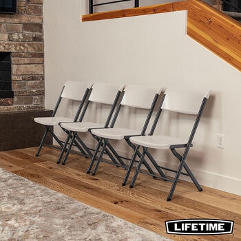 Lifetime Bypass Commercial Grade Folding Chairs, 4 Pack