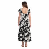 Dalia Ladies Tiered Maxi Dress in Black