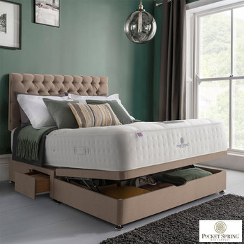 Pocket Spring Bed Company Mulberry Mattress & Fudge Ottoman Divan in 3 Sizes