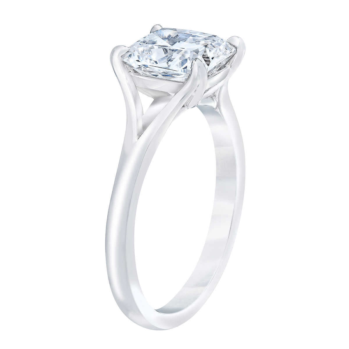 3.02ct Cushion Cut Diamond Solitaire Ring, Platinum Costco UK