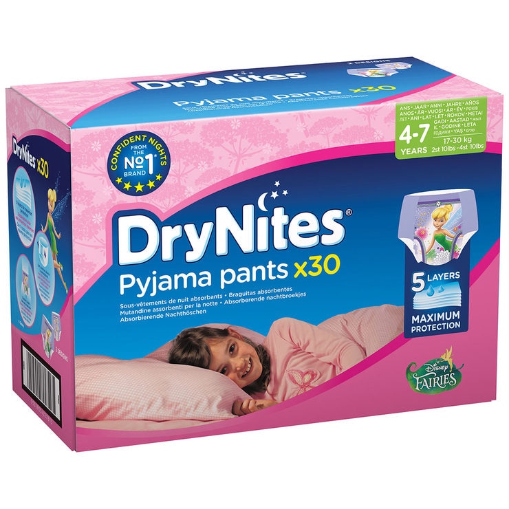 Huggies DryNites for Girls Years 47, 30 Pack Costco UK