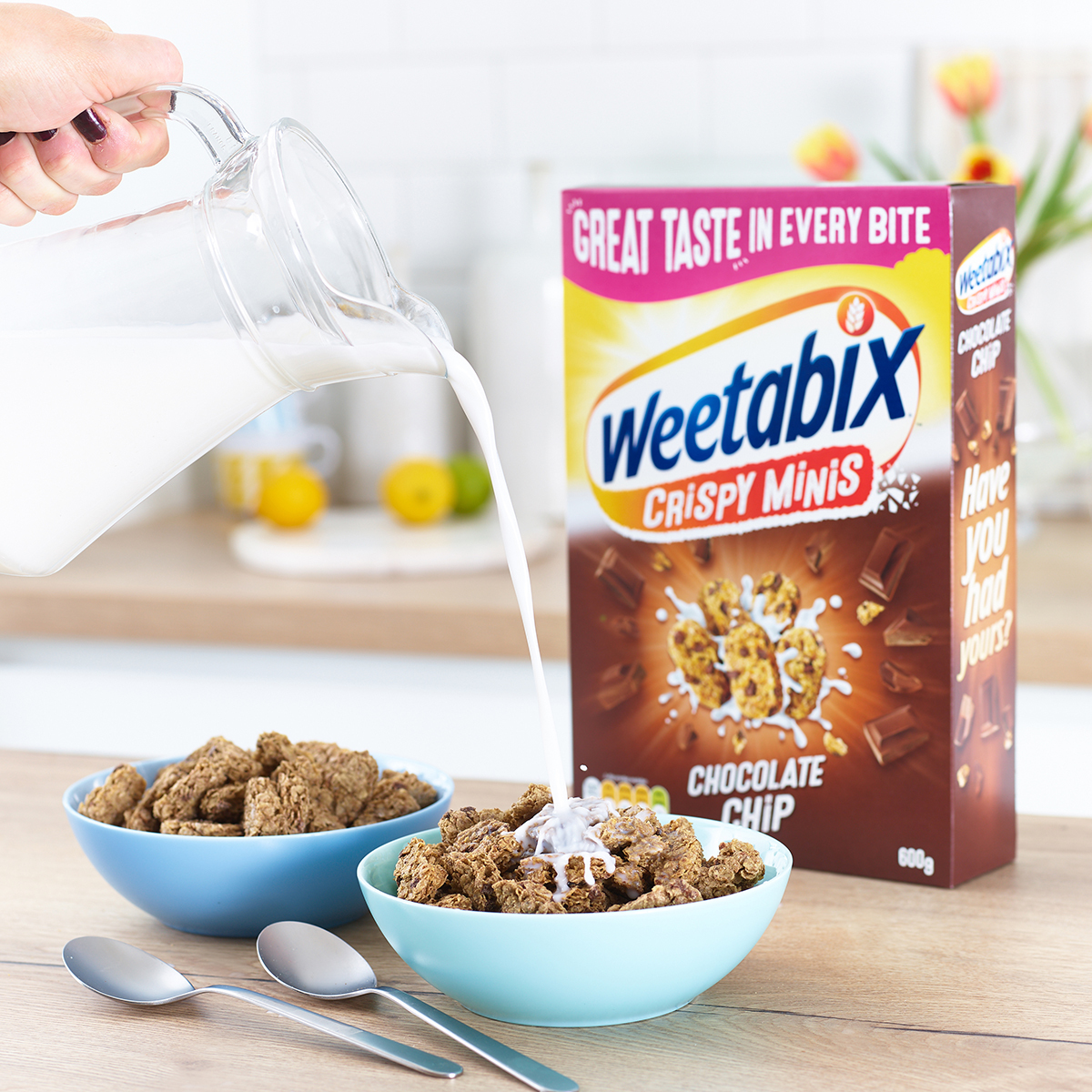 Weetabix Mini Chocolate in Bowl with Milk