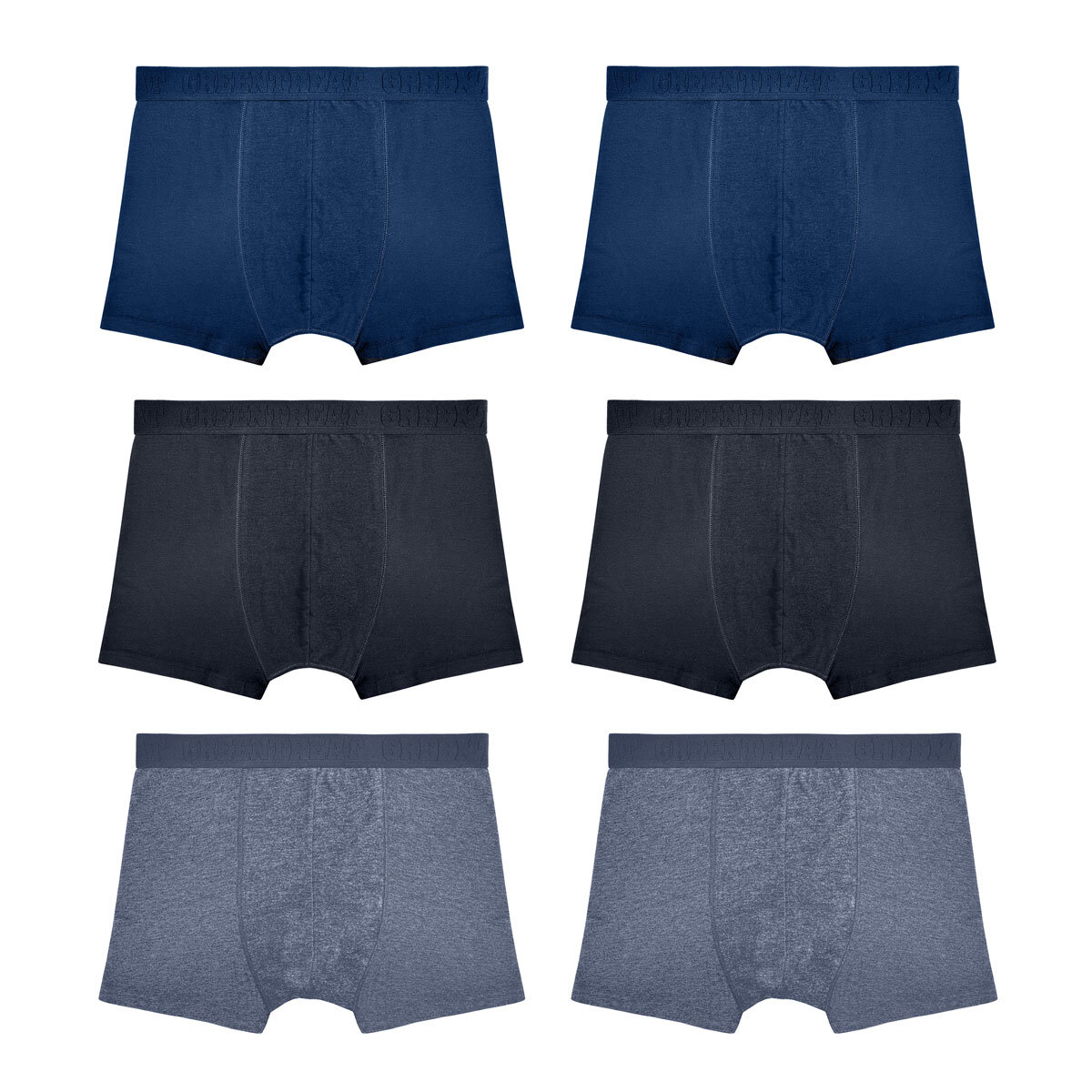 GreenTreat Men's Boxers 6 Pack in Blue, Large