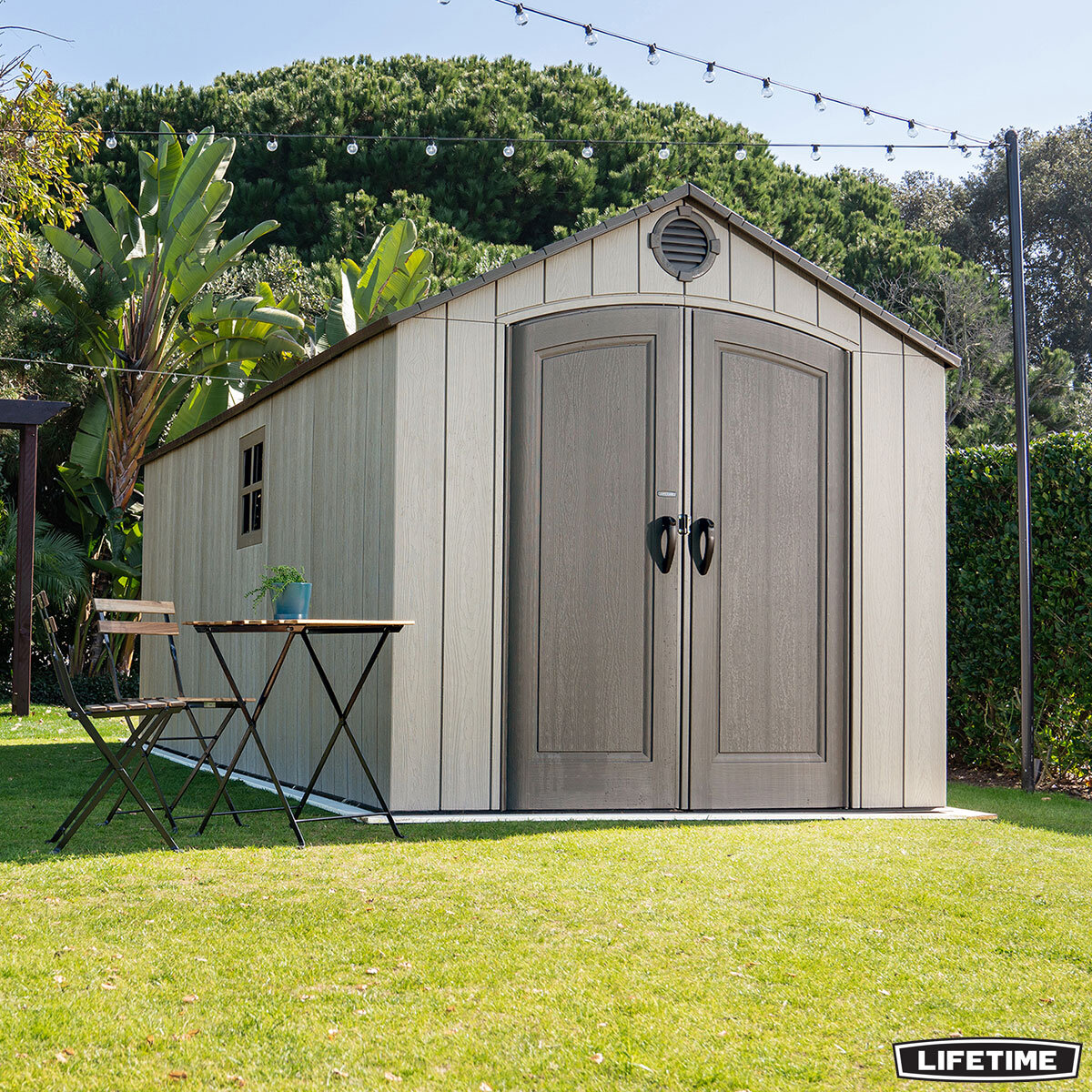 Lifetime 8ft x 17ft 5" (2.4 x 5.3m) Rough Cut Outdoor Storage Shed - Model 60352