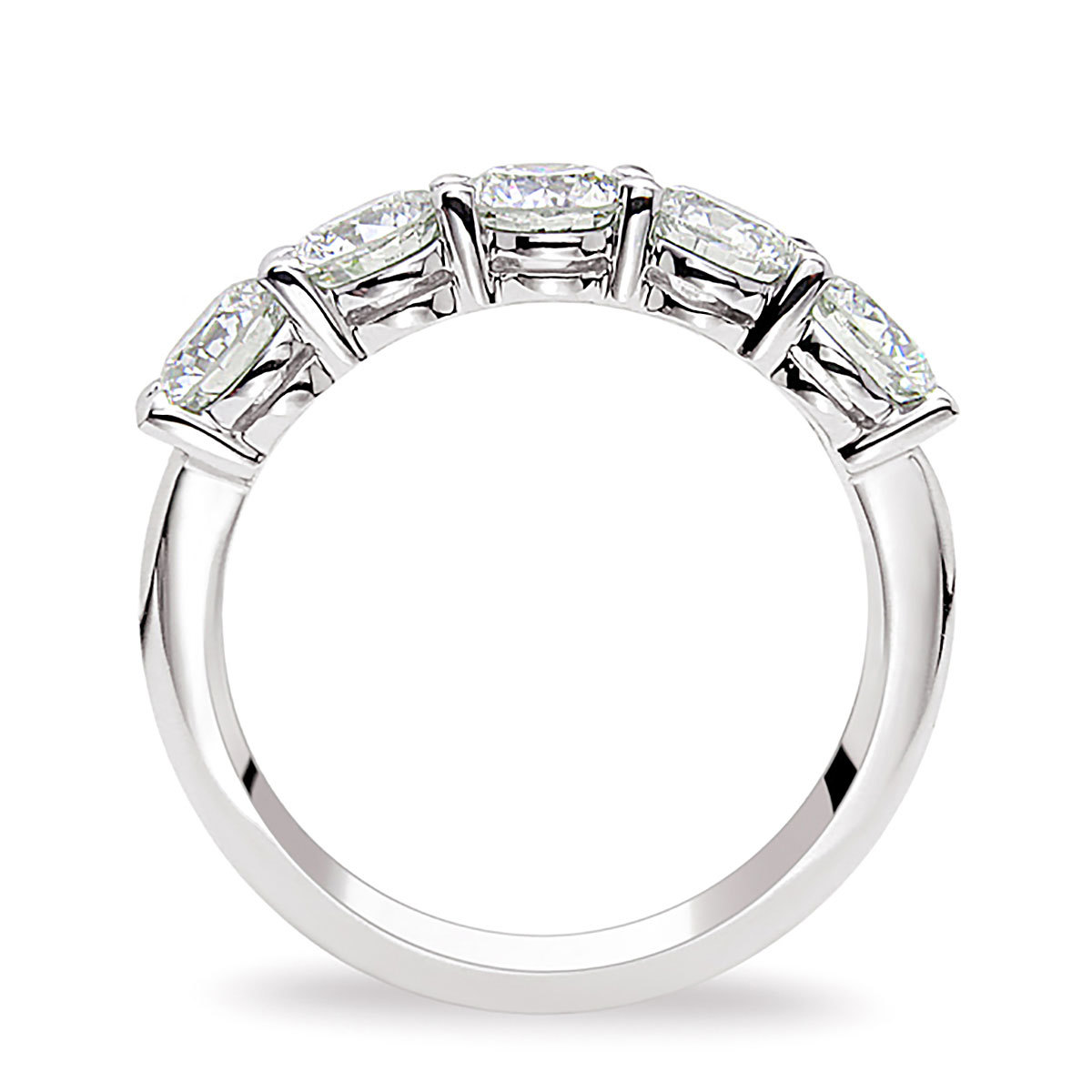 2.00ctw Round Brilliant Cut 5 Stone Diamond Ring, Platinum