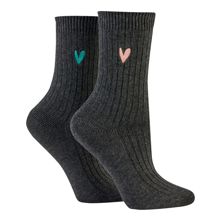 Caroline Gardner Ladies Bamboo Leisure Sock 6 Pack in Grey