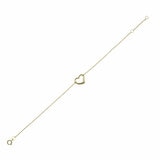 14ct Yellow Gold Heart Shaped Bracelet