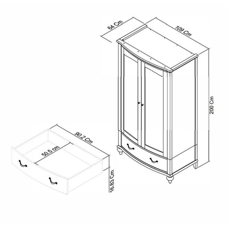 Bentley Designs Montreux Soft Grey Double Wardrobe Costco UK