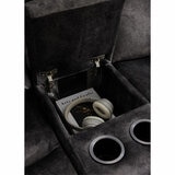 Corner Fabric Grey Cupholders and Seat Storage/Socket Corner Fabric Grey Cupholders and Seat Storage/Socket
