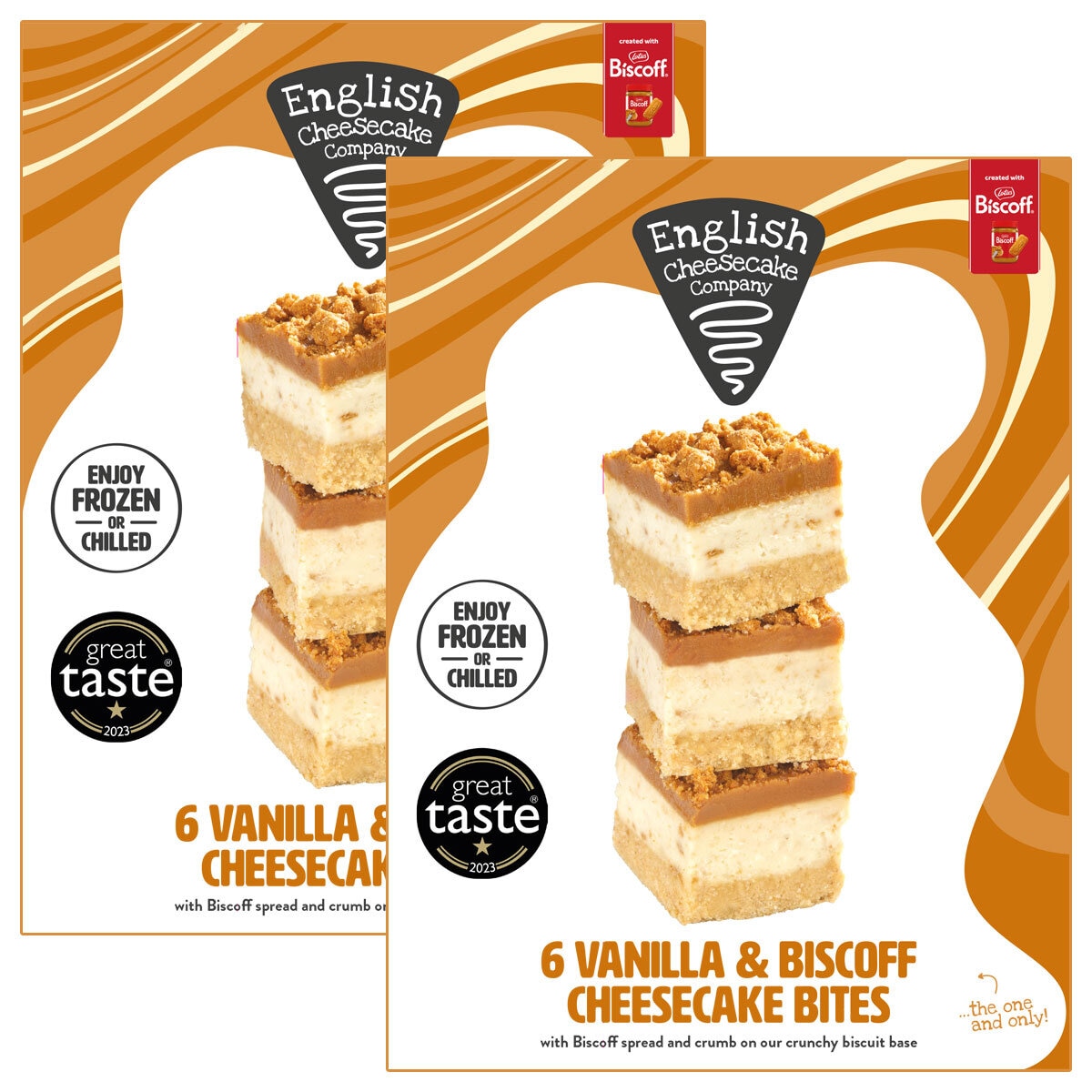 English Cheesecake Co Vanilla & Lotus Biscoff Cheesecake Bites, 2 x 6 Pack
