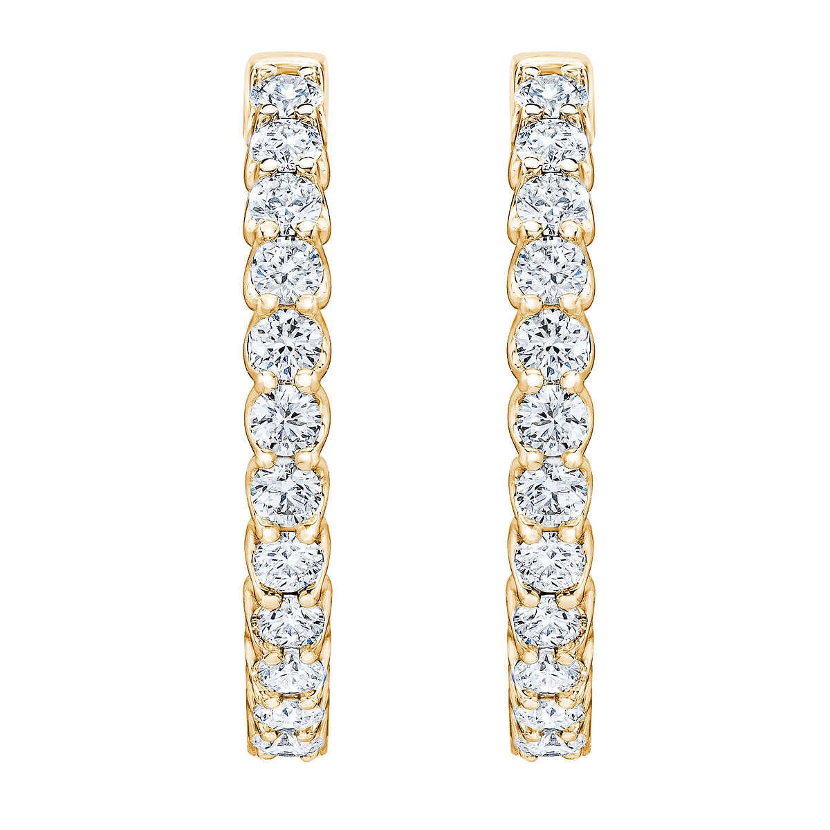 1.00ctw Diamond Hoops, 14K Yellow Gold