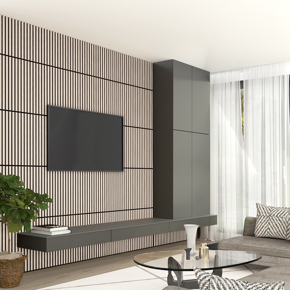 Artika Sonolok Acoustic Wall Panel Set in Light Grey / Ash & Black, 4 Pack