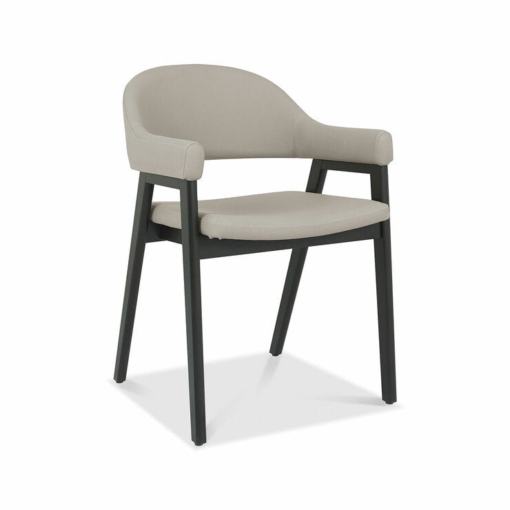Bentley Designs Camden Peppercorn Grey Leather Armchair, 2 Pack