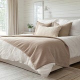 Safdie Cotton Blend Taupe Jersey Blanket, 224 x 234 cm