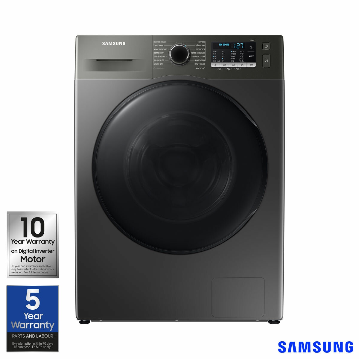 Samsung WD80TA046BX 8/5kg Washer Dryer, E Rated in Silver
