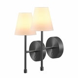 Globe Electric Wireless Rechargeable LED Integrated Wall Sconce in Black, 2 Pack
