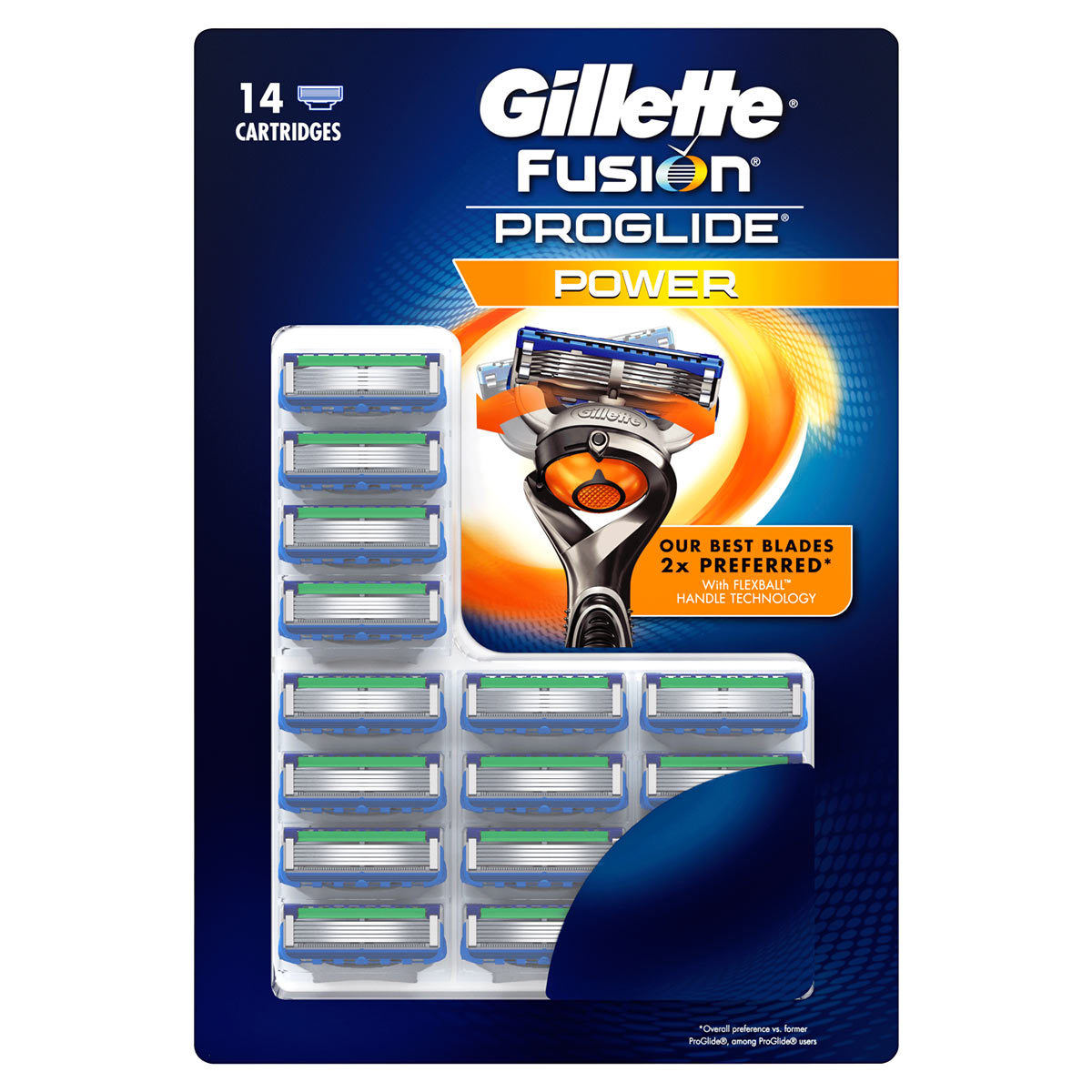 Gillette Fusion ProGlide Power Razor Blades, 14 Pack