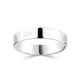4.0mm Basic Light Court Wedding band. 18ct White Gold