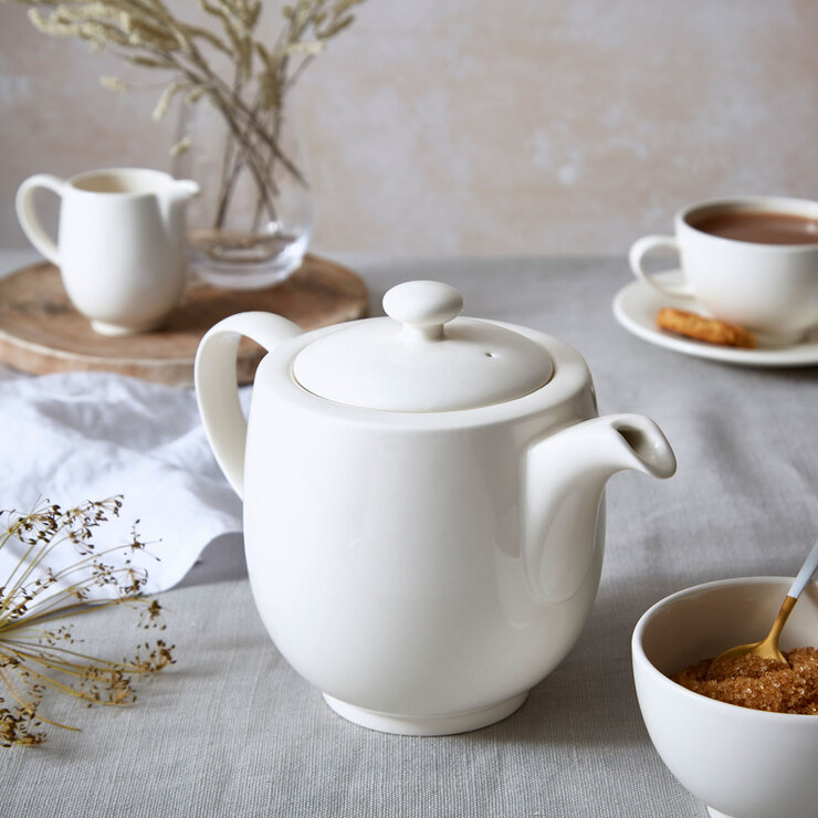 Portmeirion Soho Teacups & Saucers Set & Tea pot