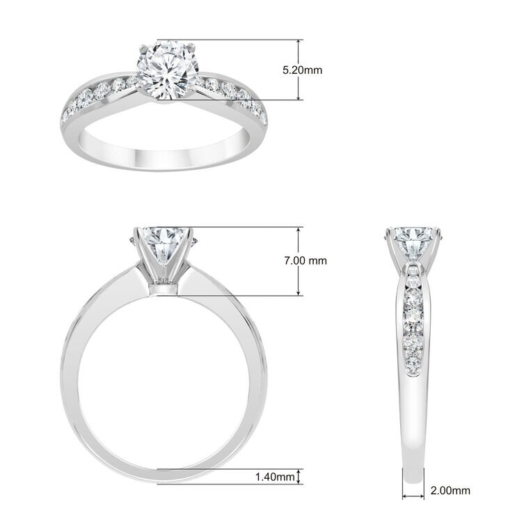 1.28ctw Round Brilliant Cut Diamond Wedding Ring, Platinum 1.28ctw Round Brilliant Cut Diamond Wedding Ring, Platinum