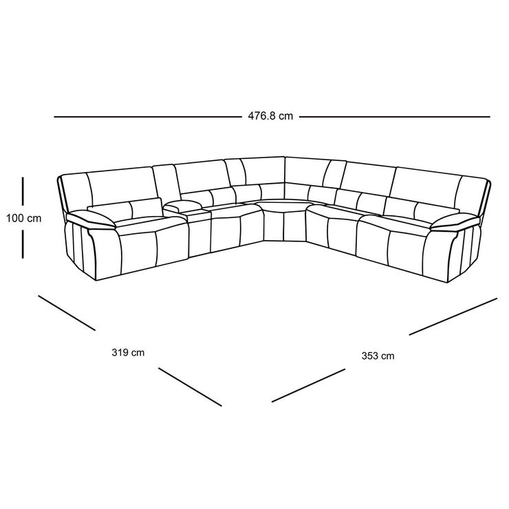 Kuka Bailey Fabric Power Reclining Sectional Sofa Costco UK