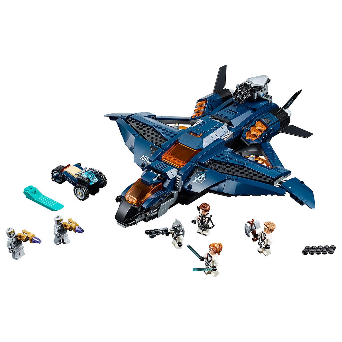Avengers ultimate quinjet set on white background