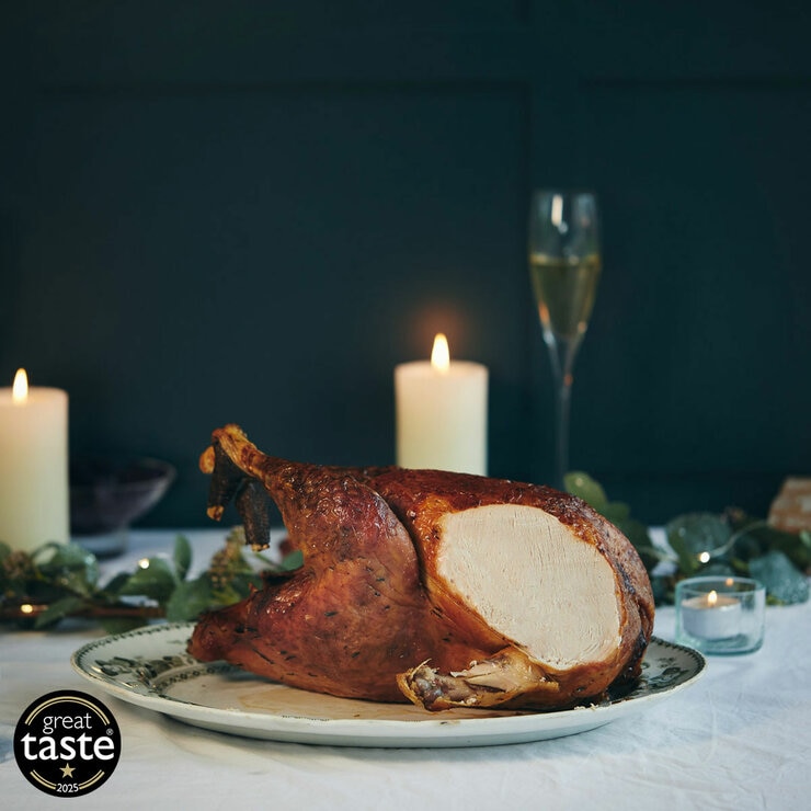 Herb Fed Free Range Bronze Turkey, 8kg Minimum Weight (Serves 14-16 People) Herb Fed Free Range Bronze Turkey, 8kg Minimum Weight (Serves 14-16 People)