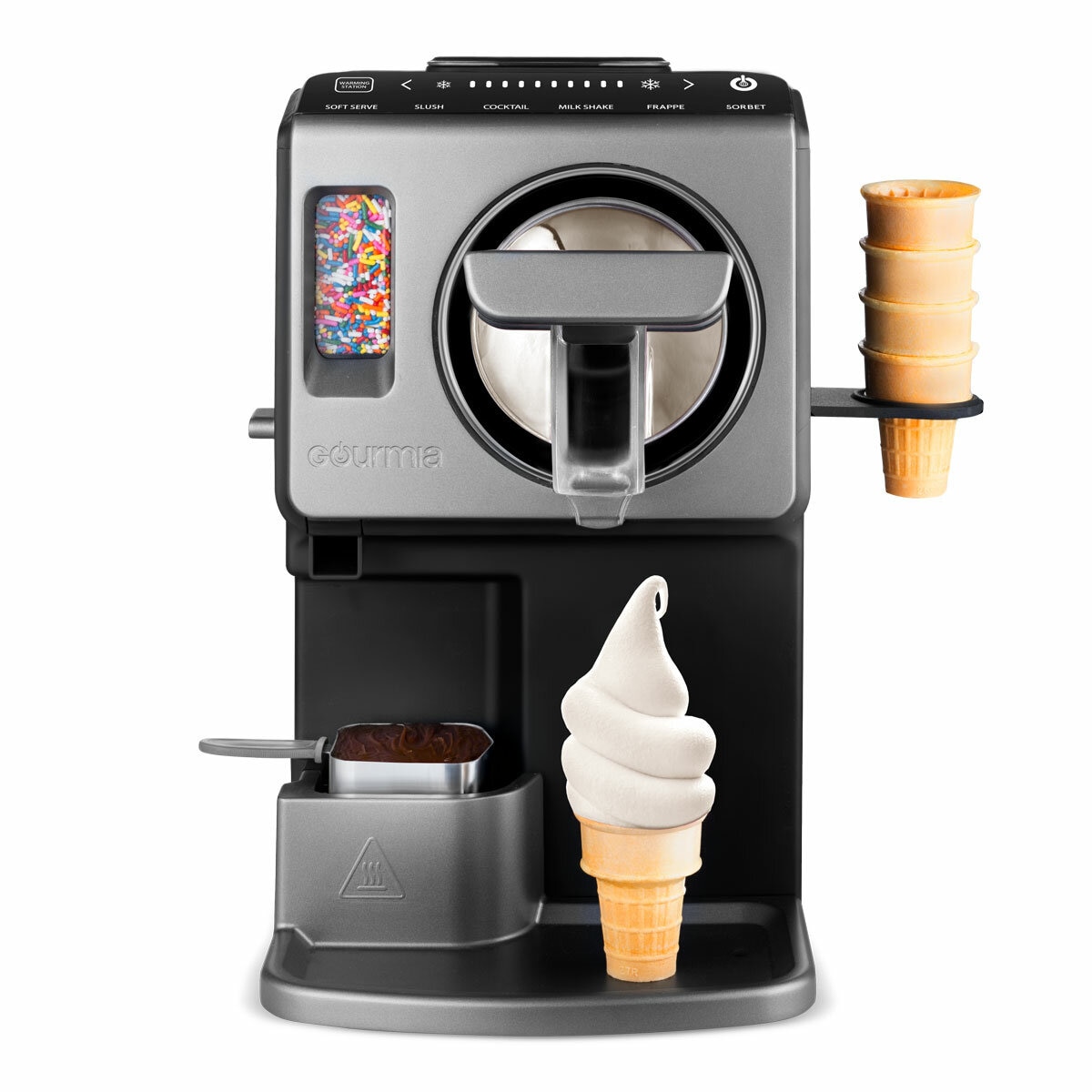 Gourmia Soft Serve Ice Cream & Slushie Maker making ice cream Gourmia Soft Serve Ice Cream & Slushie Maker making ice cream