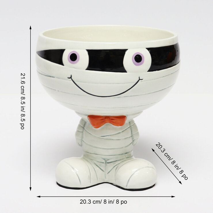 Halloween Candy Bowl in White dimensions image Halloween Candy Bowl in White dimensions image