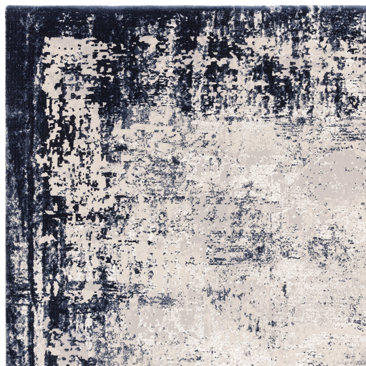 Asiatic kuza Border rug in Navy