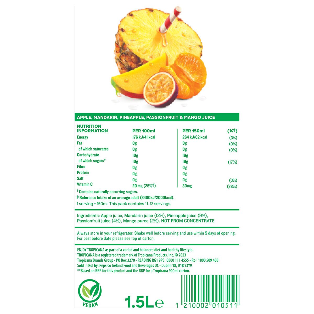 Tropicana Tropical Fruit Juice, 2 x 1.5L