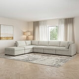 Thomasville Tisdale Taupe 6 Piece Modular Fabric Sofa Thomasville Tisdale Taupe 6 Piece Modular Fabric Sofa