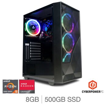 CyberPower, AMD Ryzen 5, 8GB RAM, 500GB SSD, Gaming Desktop PC