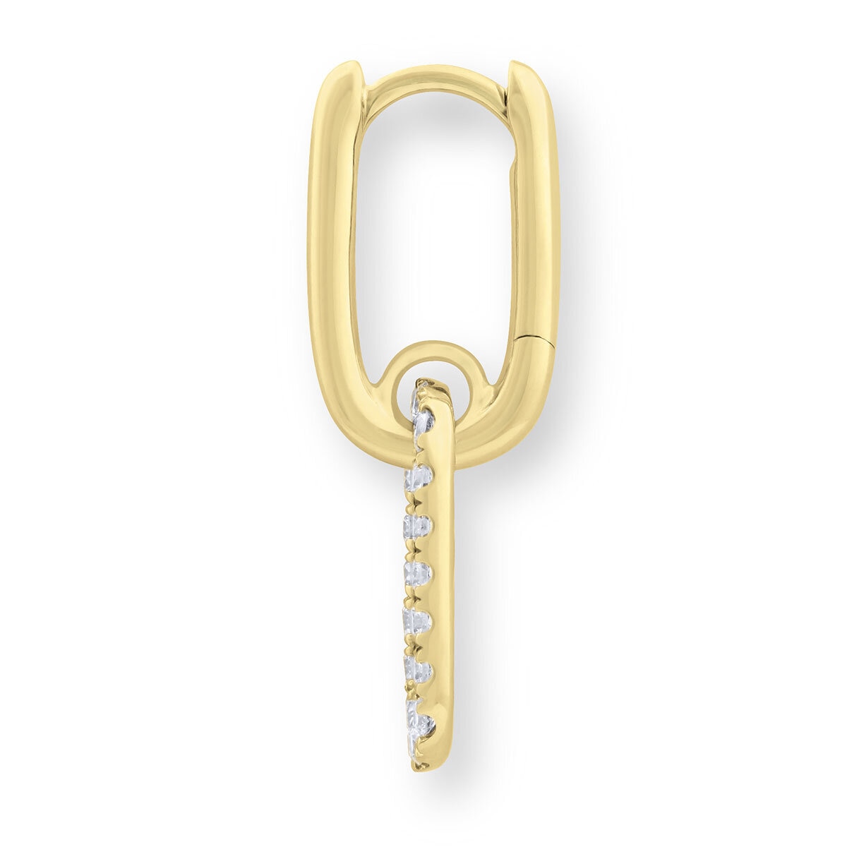 0.52ctw Round Brilliant Cut Oval Link Earrings, 14ct Yellow Gold