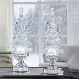 14 Inch (35.6 cm) Lighted Glitter Tree Lamps, 2 pack