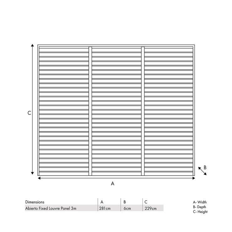 Sunvilla 7ft 6" x 9ft 2" (2.3 x 2.8m) Fixed Louvered Wall Panel