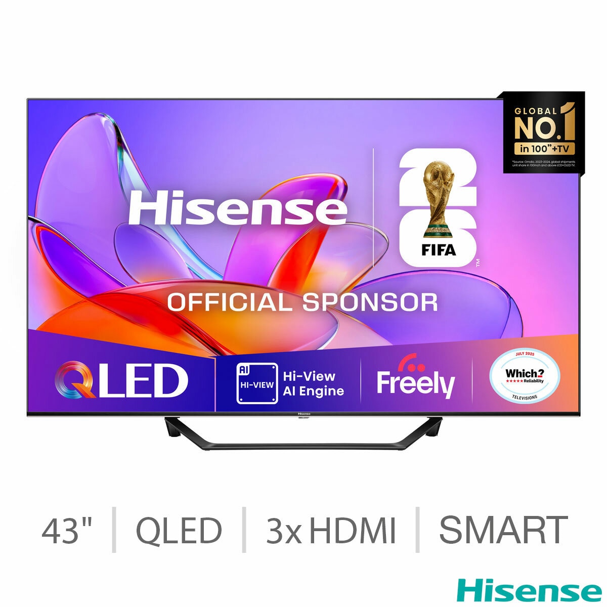 Hisense 43A7QTUK 43 Inch QLED HD Smart TV