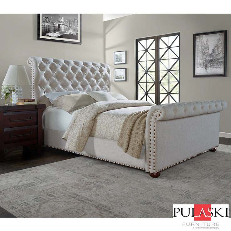 Pulaski Fabric Upholstered King Size Bed Costco Uk