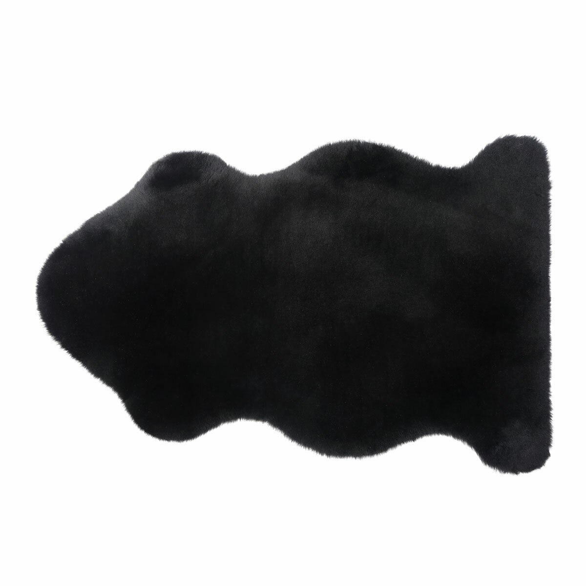 Windward Single Sheepskin Rug in Black, 60 x 95 cm