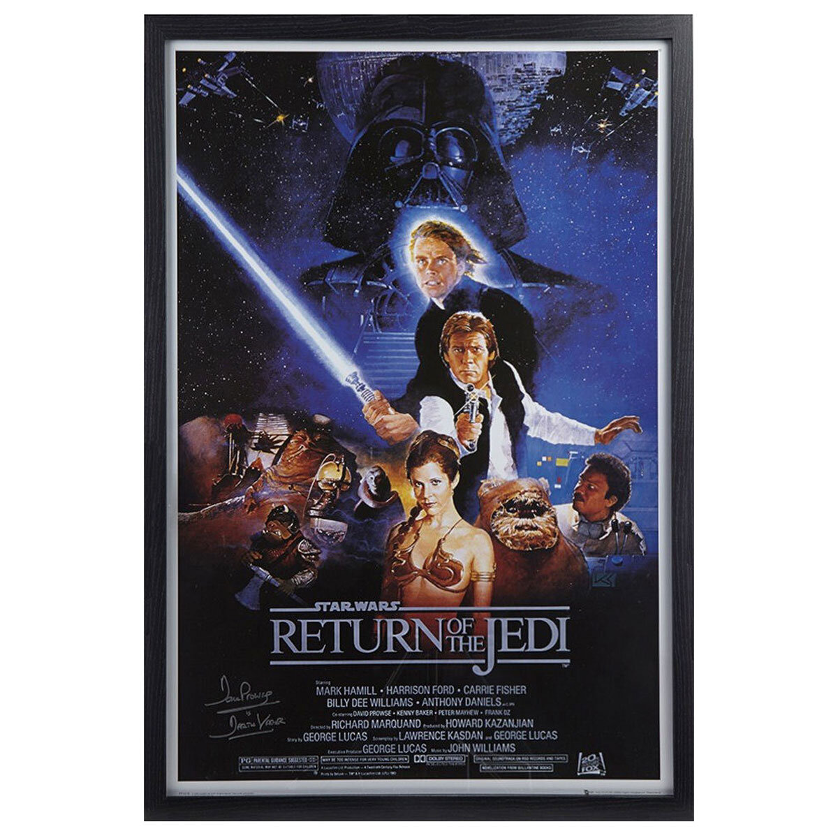 Dave Prowse Signed & Framed Darth Vader Star wars 'Return Of The Jedi' Film Poster
