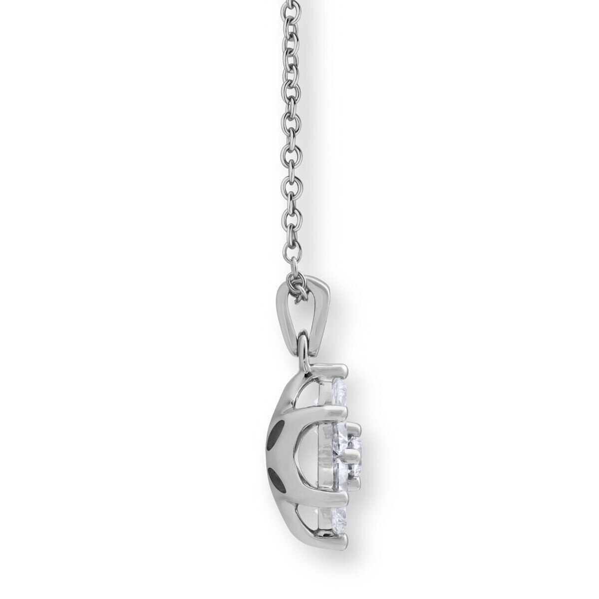 1.00ctw Round Brilliant Cut Diamond Daisy Pendant, 18ct White Gold