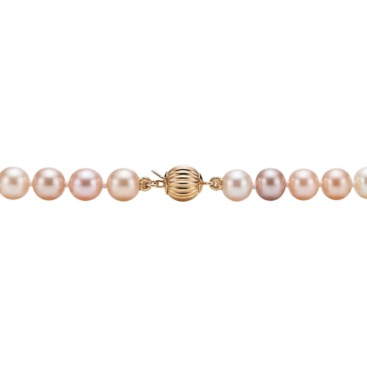 5-5.5mm Cultured Freshwater Pink Pearl Necklace, 14ct Yellow Gold 5-5.5mm Cultured Freshwater Pink Pearl Necklace, 14ct Yellow Gold