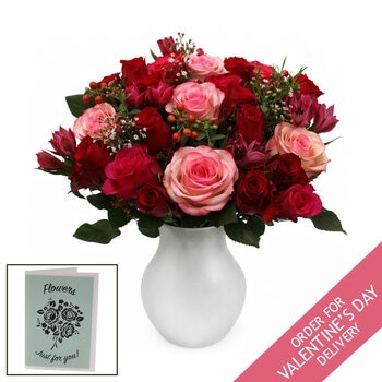 Valentine's 36 Stem Red Rose Bouquet with Greeting Card Valentine's 36 Stem Red Rose Bouquet with Greeting Card