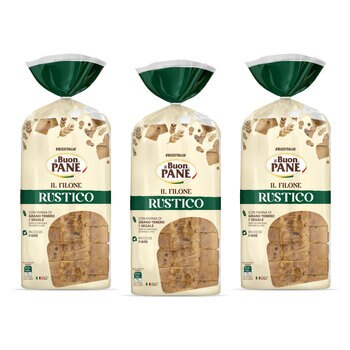 Buon Pane Il Filone Rustico Sliced Seeded Rye Bread, 3 x 500g