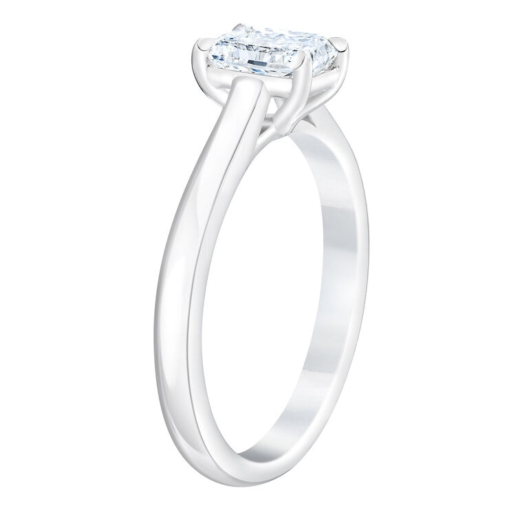 1.00 ctw Radiant Cut Diamond Solitaire Ring, Platinum 1.00 ctw Radiant Cut Diamond Solitaire Ring, Platinum