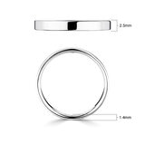 2.5mm Basic Light Court Wedding band. 18ct White Gold